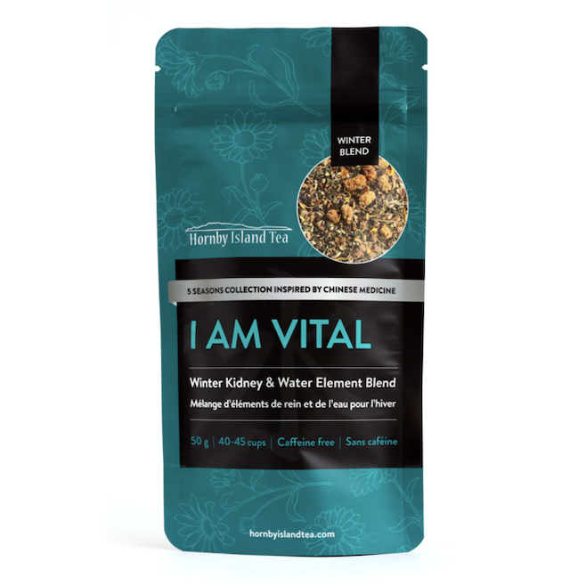 i am vital, nettles, licorice root, calendula, cinnamon, ginger, mulberry, rosemary, black pepper, black sesame, seaweed